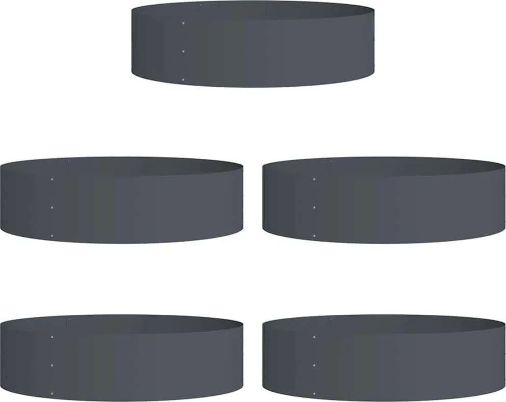 vidaXL Ültető gyűrű 5 pcs Antracit 80 x 80 x 20 cm