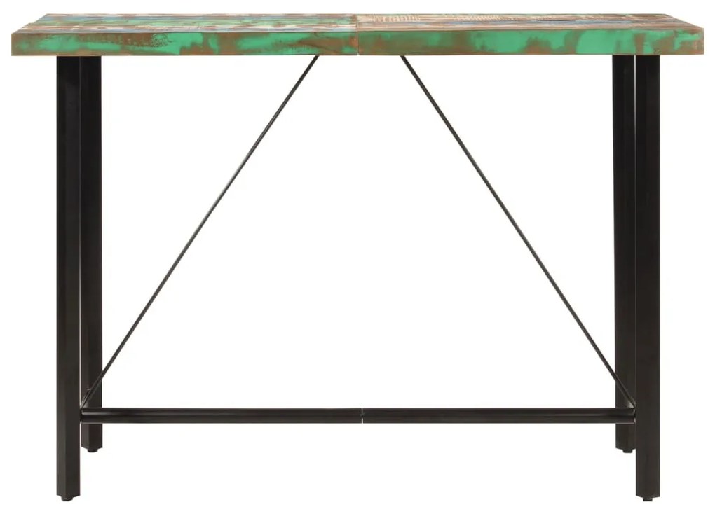 tömör újrahasznosított fa és vas bárasztal 150 x 70 x 107 cm