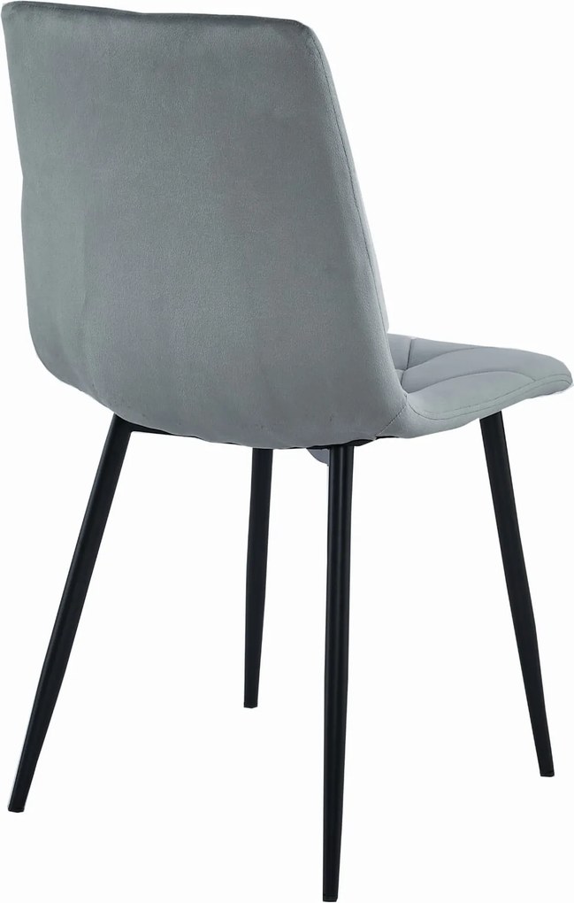 AKCIÓ Szürke bársony étkezőszék LIBRA fekete lábakkal II. osztály
