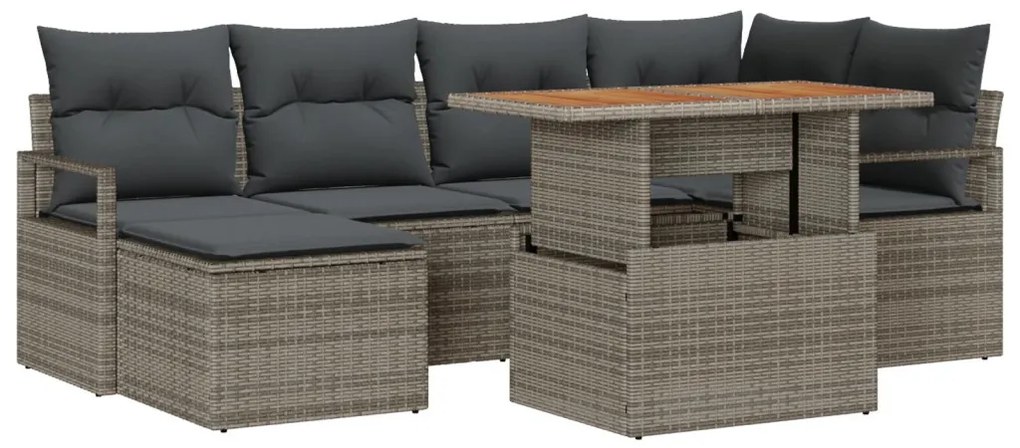 Kert étkező szett párnával 7 pcs Szürke és Barna