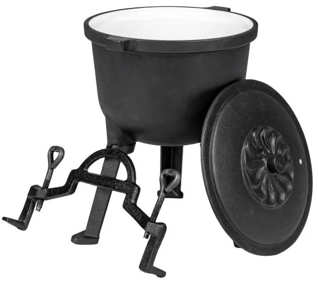 Öntöttvas edény lábakkal 8 literes zománcozott