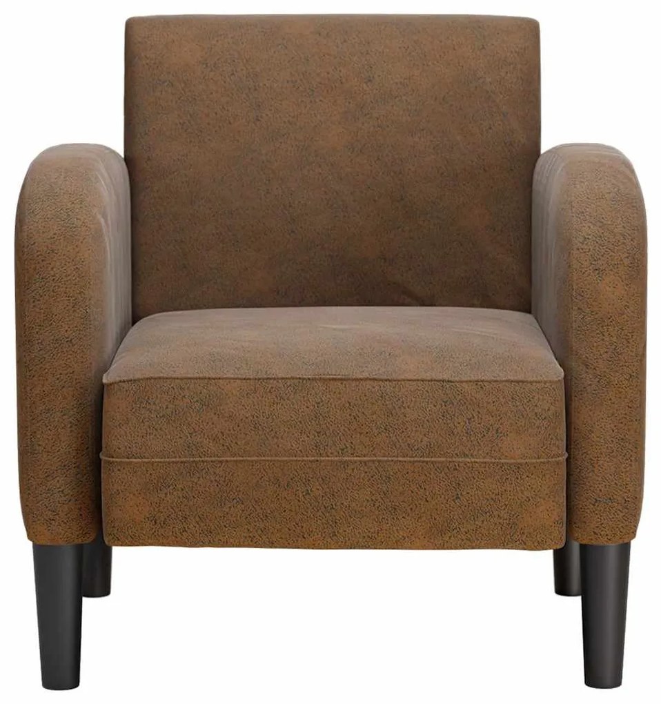 barna műbőr kanapé szék karfával 54 cm