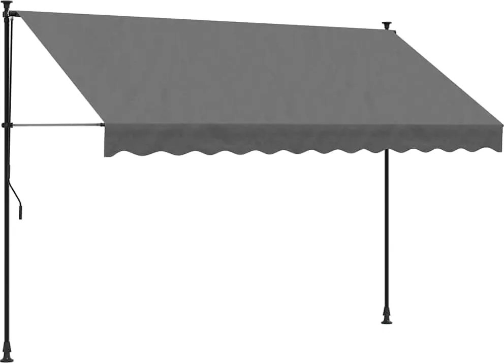 vidaXL antracit szövet és acél feltekerhető napellenző 300 x 150 cm