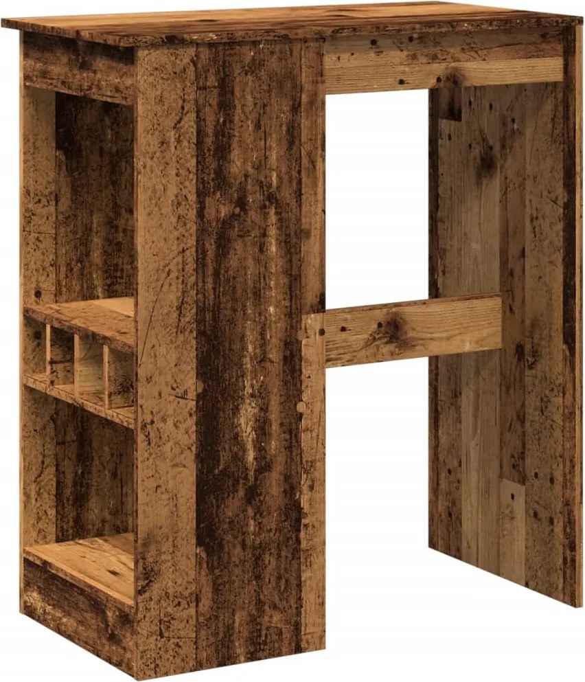 vidaXL antik fa színű szerelt fa bárasztal tárolókkal 90x47,5x103,5 cm