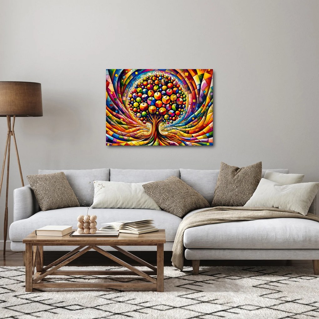 Kép – Színes fa almákkal (70x50 cm)