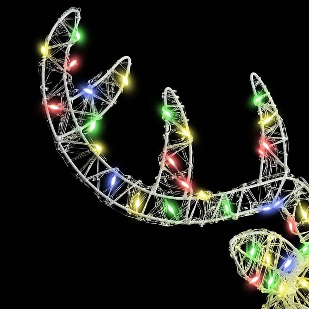 Rénszarvas fej 140 LED-del színes 60 cm Akril
