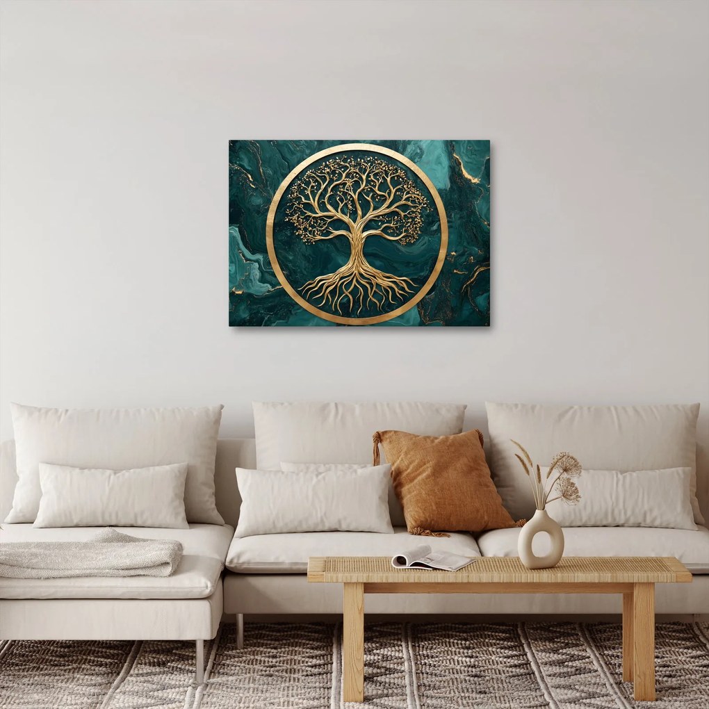 Kép – Márványban lévő arany életfa (70x50 cm)