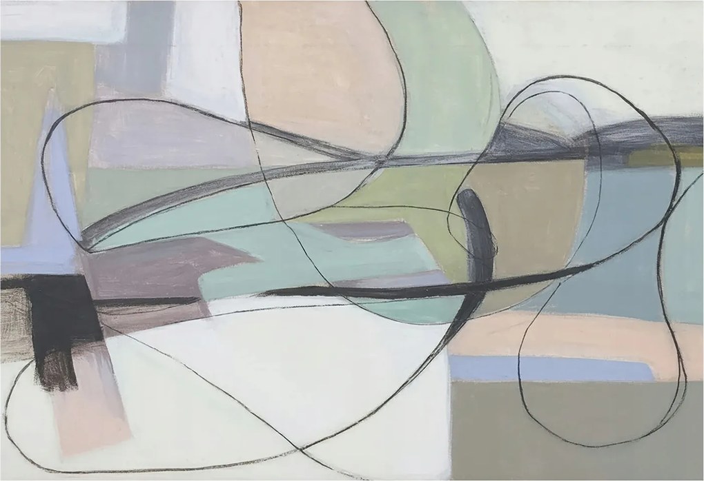 Dekoratív fotótapéta falra Könnyű összeszerelés Pasztell vonalak 152x104 Ragasztó