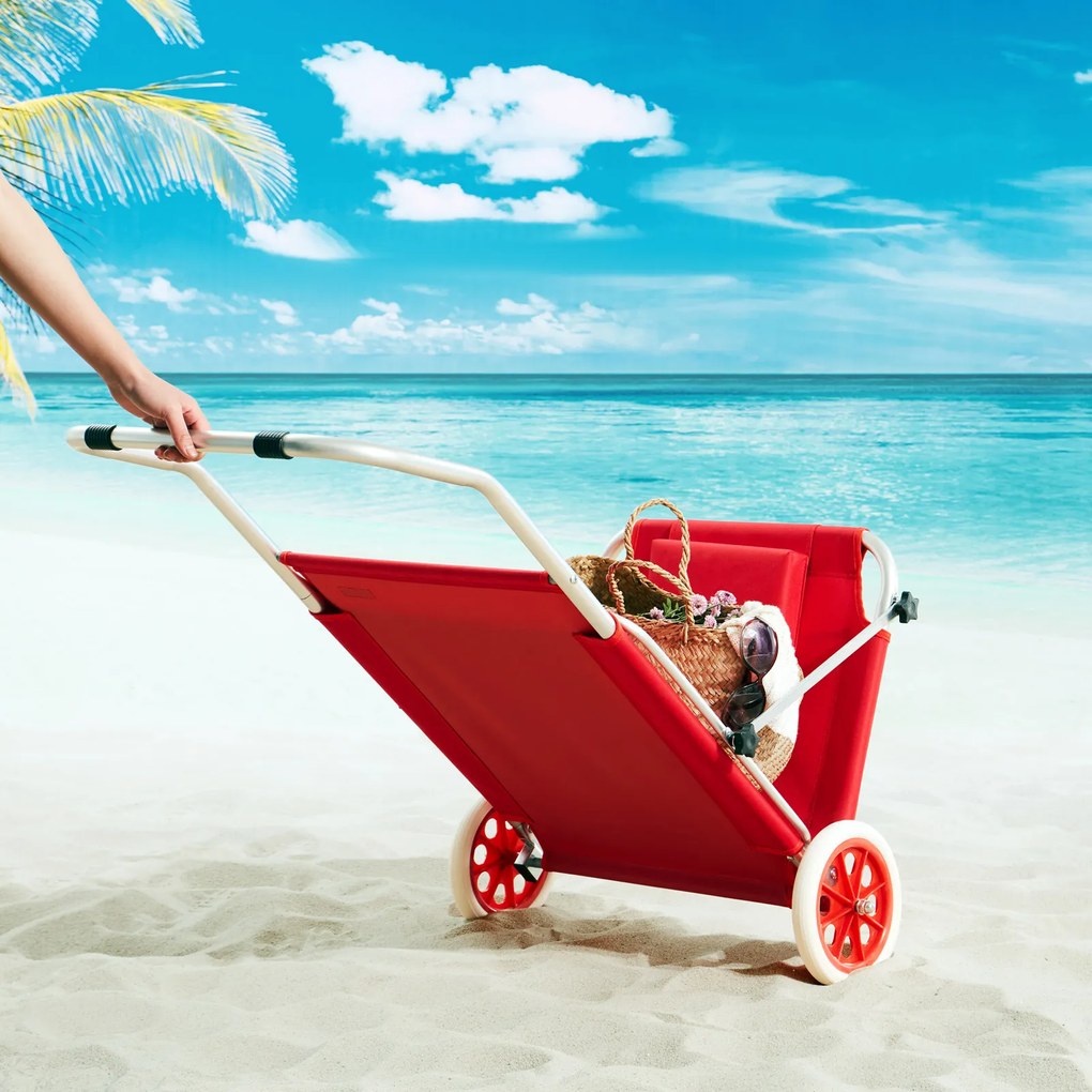 Casaria® Kreta alumínium napozóágy - piros