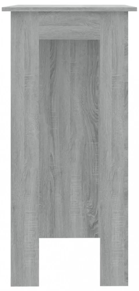 szürke sonoma szerelt fa bárasztal polccal 102 x 50 x 103,5 cm