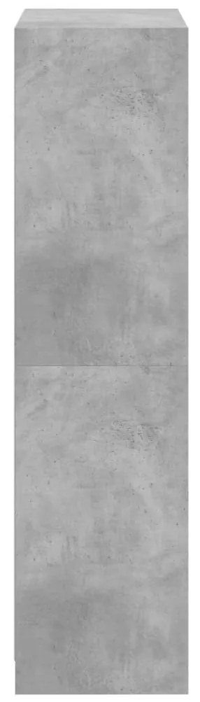 betonszürke szerelt fa magasszekrény ajtókkal 68x37x142 cm