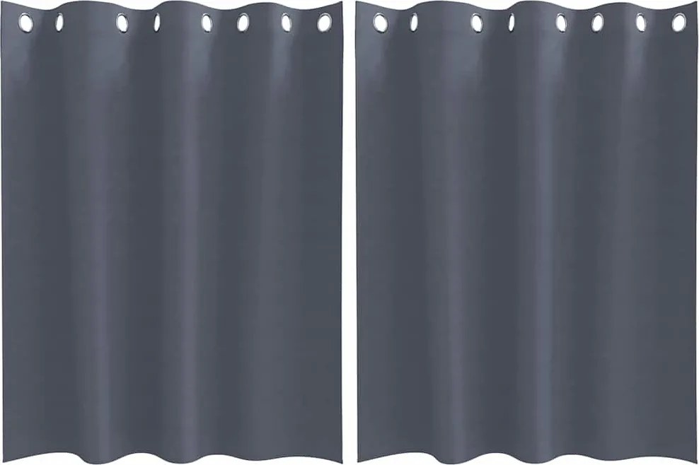 vidaXL Fekete Függöny Gyűrűkkel 2 pcs Antracit 140 x 140 cm Poliészter