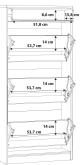 Cipőtároló KAVI artisan tölgy