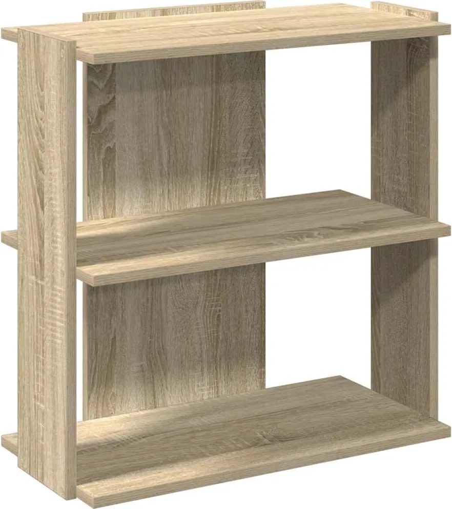 vidaXL 3 szintes sonoma tölgy színű szerelt fa könyvespolc 60x30x60 cm