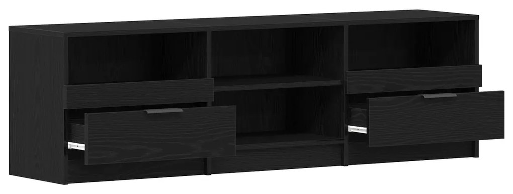 TV Szekrény Fekete Tölgy 150x33,5x45 cm Műgyanta