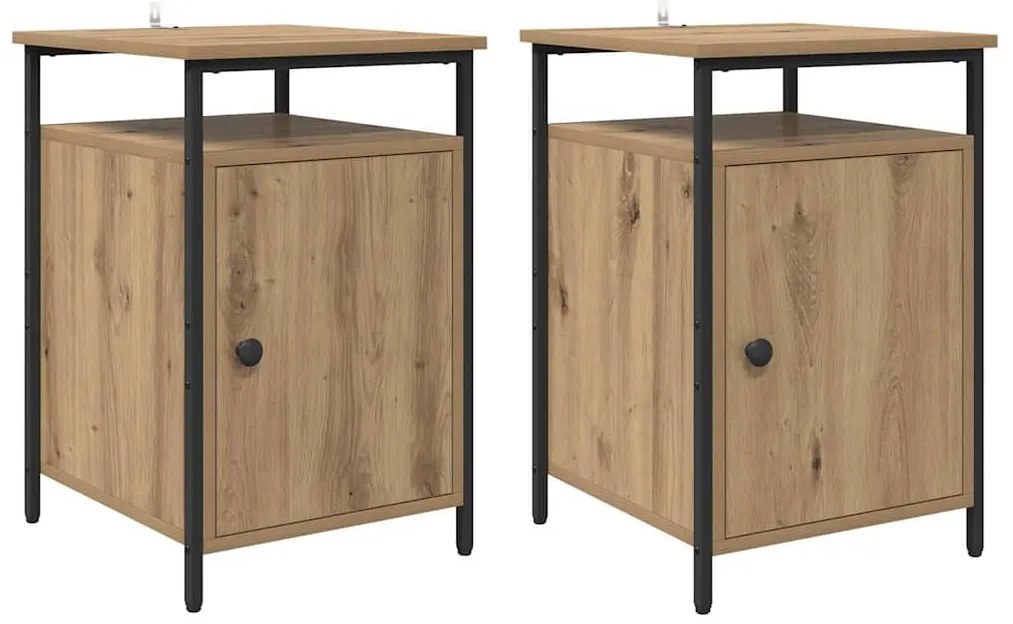vidaXL Éjjeliszekrény 2 pcs Artisan tölgy 40 x 42 x 60 cm Faanyag