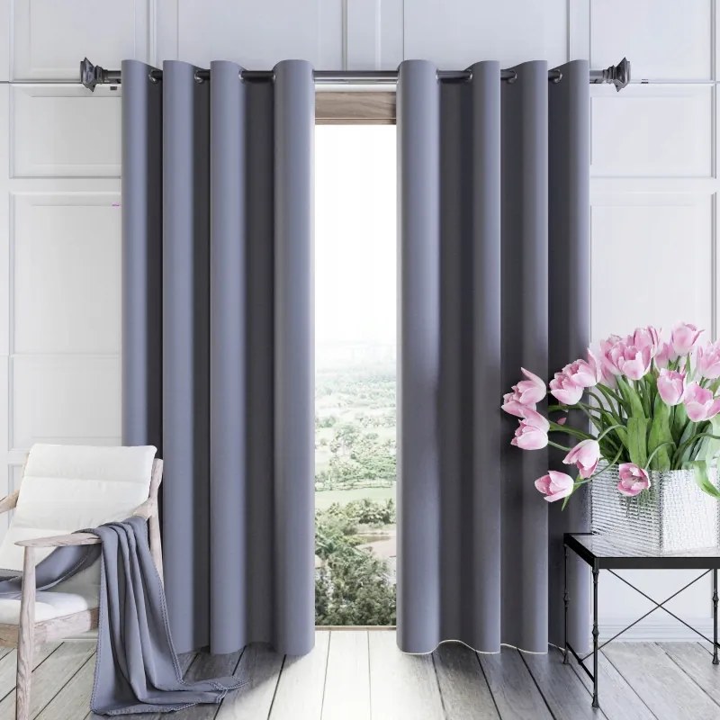 Blackout készfüggöny Hamu átvezetőkkel 140x250 cm