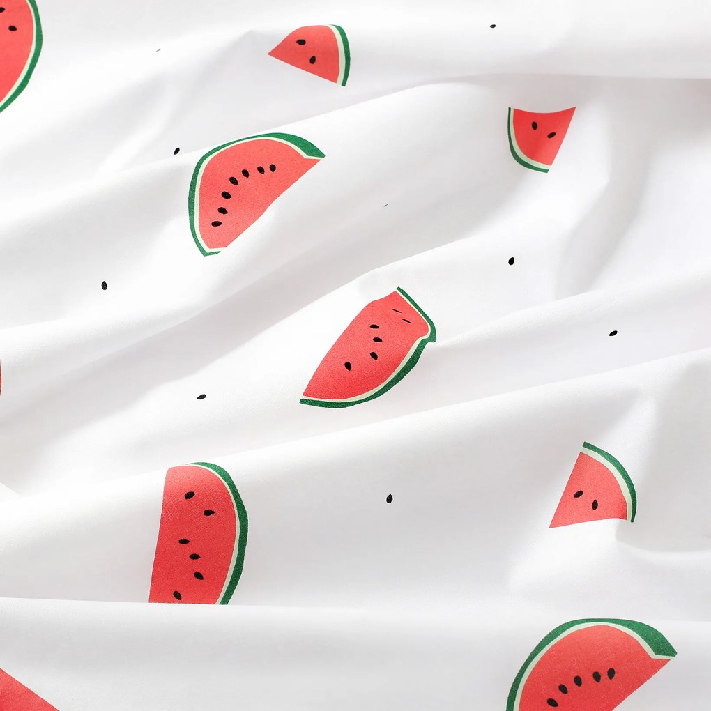 Goldea pamut ágyneműhuzat duo - görögdinnyék, zsálya színű hátoldal 140 x 200 és 70 x 90 cm