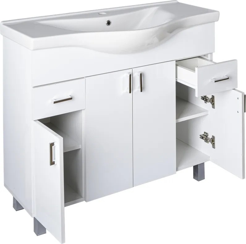 VivaStyle EKONOMIK 100 lábon álló fürdőszobabútor Sanovit ALBATROS 10100 mosdókagyló 99,5x46,5cm