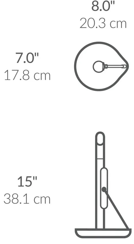 Simplehuman papírtörlő tartó, 17 cm-estekercsekhez, csiszolt rozsdamentes acélból