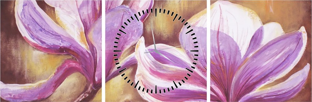 Kép - Magnólia virágok (órával) (90x30 cm)