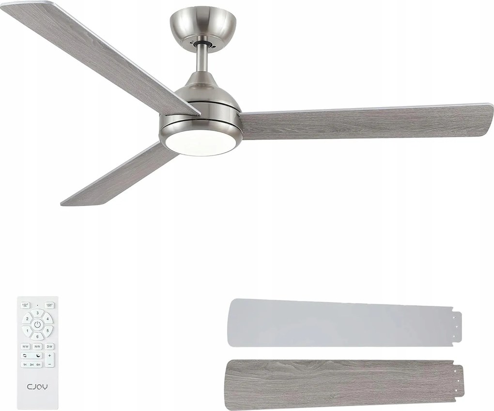 Cjoy mennyezeti ventilátor DY1178-3B/52 modell, ezüst, 132 cm