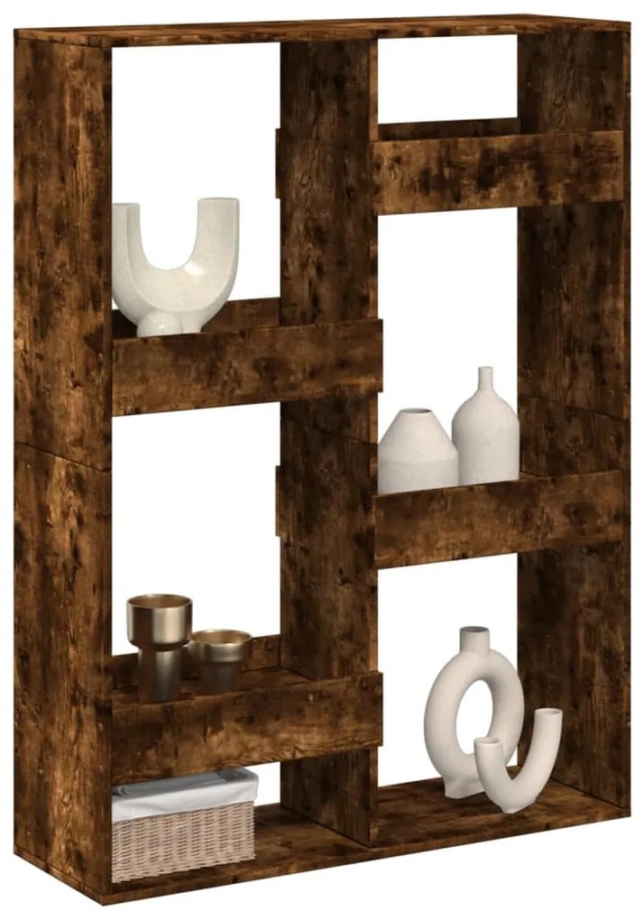 füstös tölgy színű szerelt fa térelválasztó 100 x 33 x 135 cm