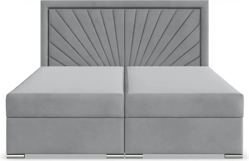 Vicenza ágy, bársony, 180 x 200, ágyneműtartóval, szürke