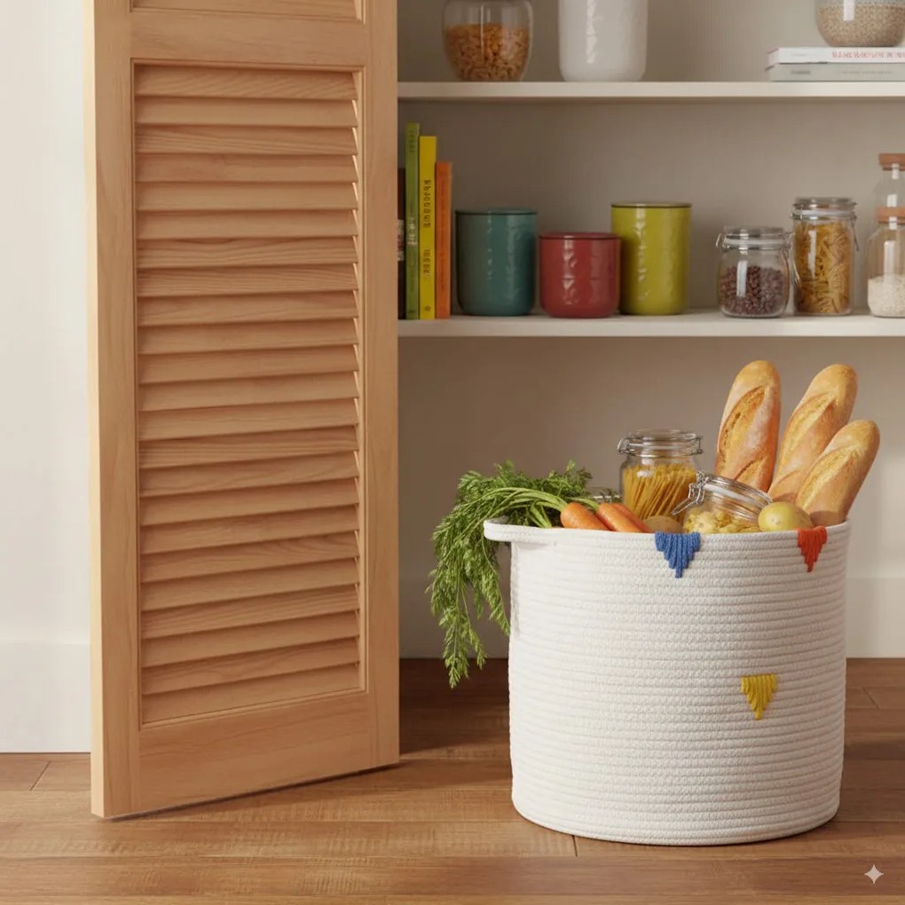 Tároló kosár színes mintával 27 x 24 cm - s méret