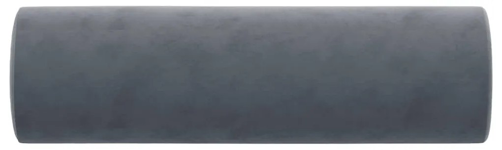 2 db sötétszürke bársony díszpárna Ø15x50 cm