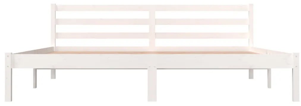 fehér tömör fenyőfa ágykeret 180 x 200 cm (Super King)