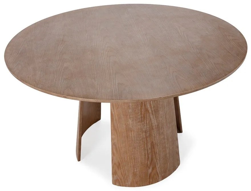 Kerek étkezőasztal tölgyfa dekorral ø 120 cm Zuri – MOME