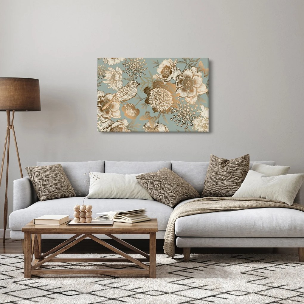 Kép - Kert egy madárral (90x60 cm)