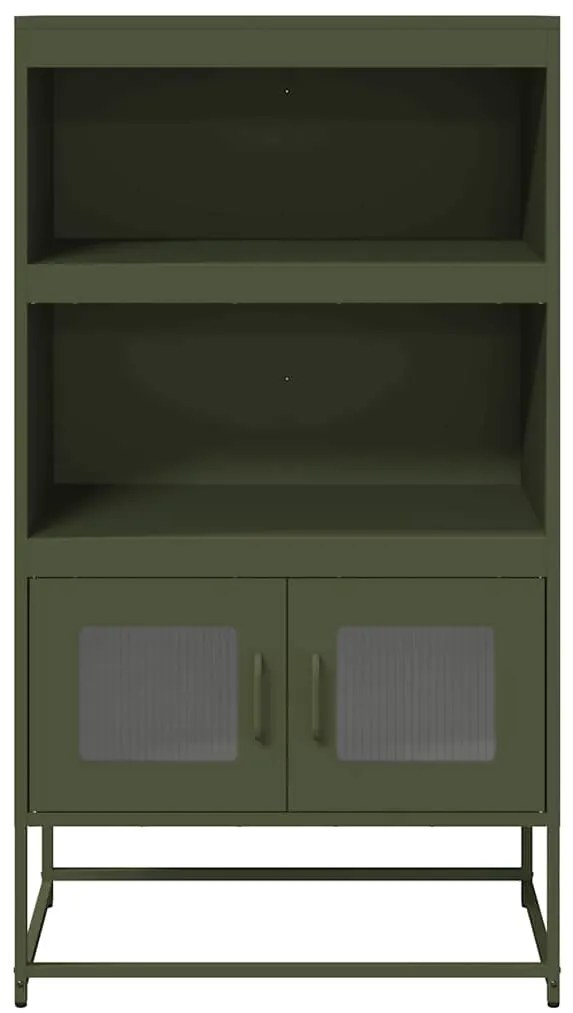 Highboard olívazöld 68x39x123 cm Acél