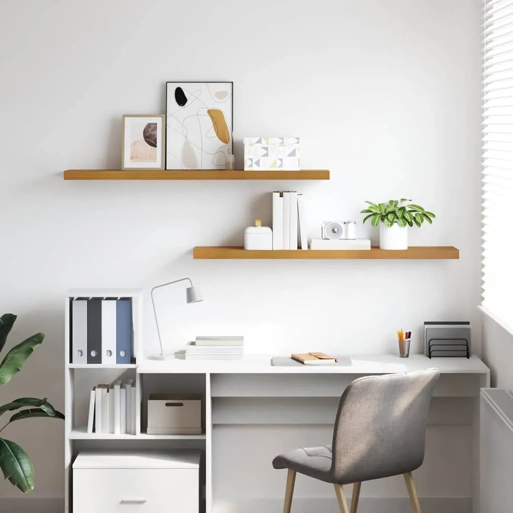 Falpolc Falra szerelhető 2 pcs Bézs 120 x 23,5 x 4 cm Faanyag