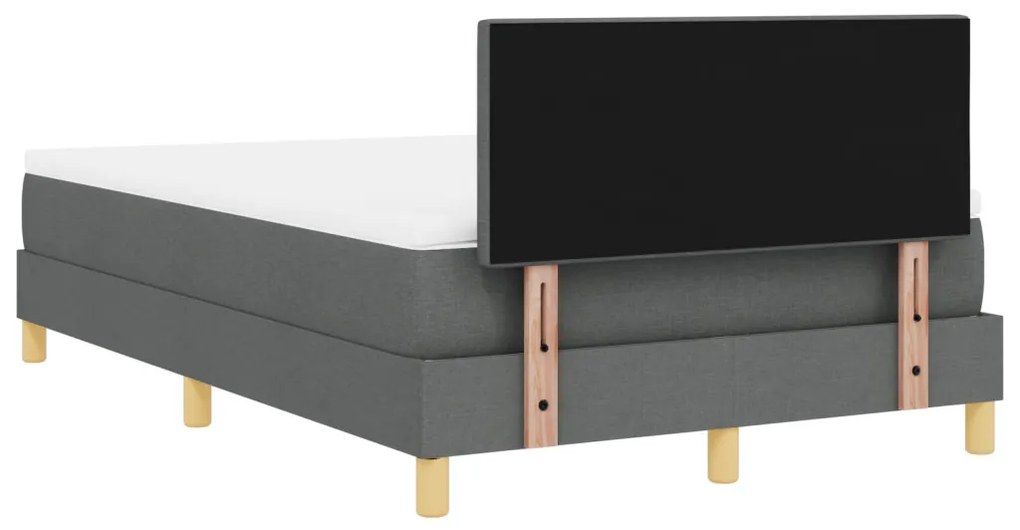 Box Spring Ágy Matraccal &amp; LED Sötétszürke 120x190 cm Szövet
