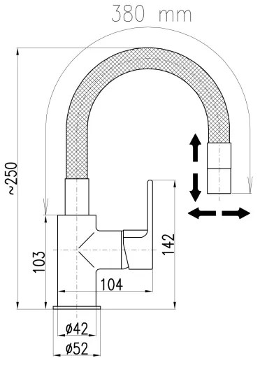 RAV Slezák CO119.0/16 - COLORADO 25 cm mosogató csaptelep, fekete