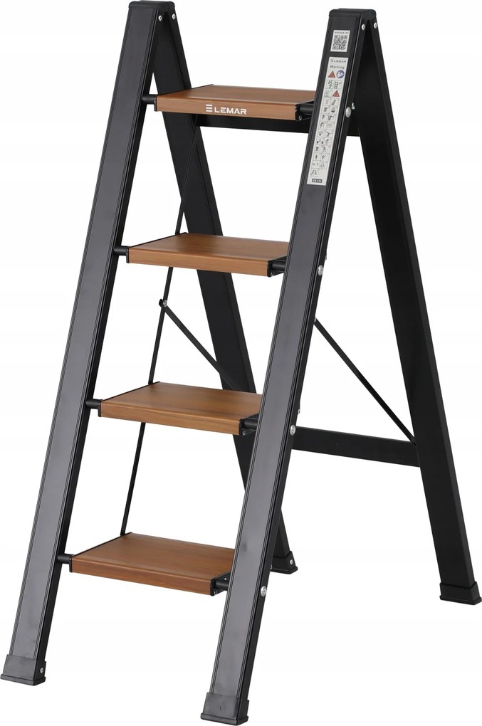 Háztartási létra 4 lépcsős alumínium összecsukható Slim Space-X Lemar 041204