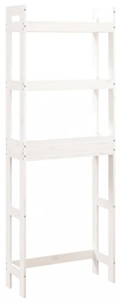 fehér fenyőfa fürdőszoba állvány 63x26x171 cm