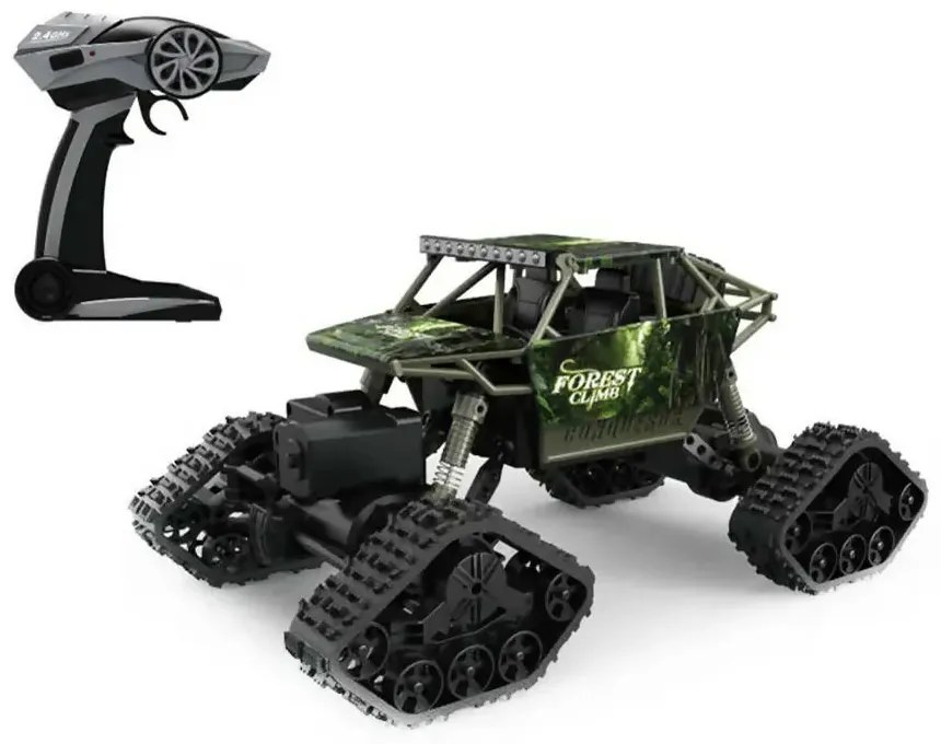 ÚJ HB 2 az 1 ben Rock Crawler 4WD RTR 1:18, 2.4g Hójáró Lánctalpas Off-Road Távirányítású Sziklamászó Terepjáró autó Cserélhető Gumikkal