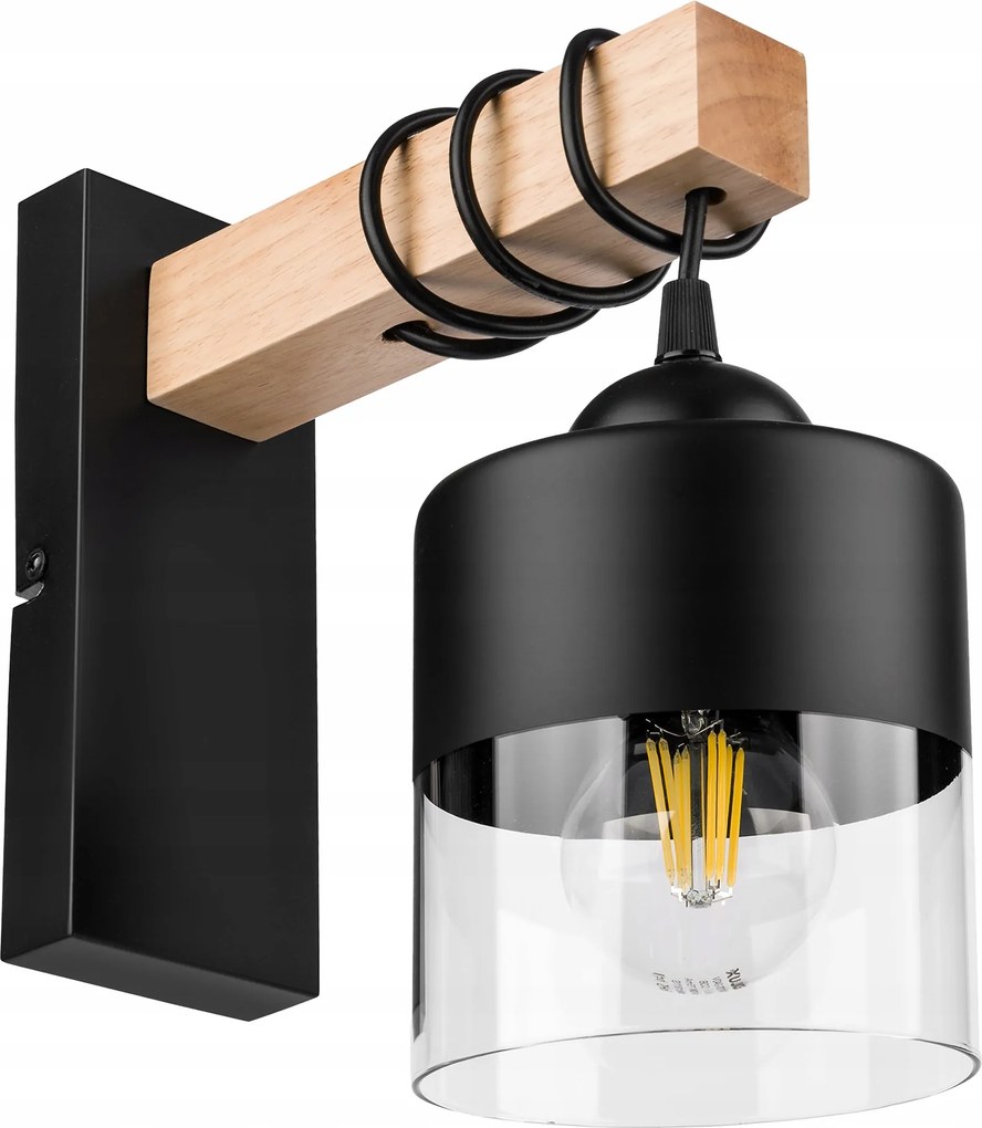 Fali lámpa Fekete Modern Loft Fa E27 Ledlux 60W