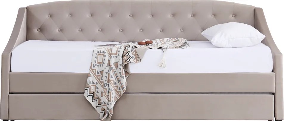 Kihúzható ágy, barnásszürke Taupe, ALODA