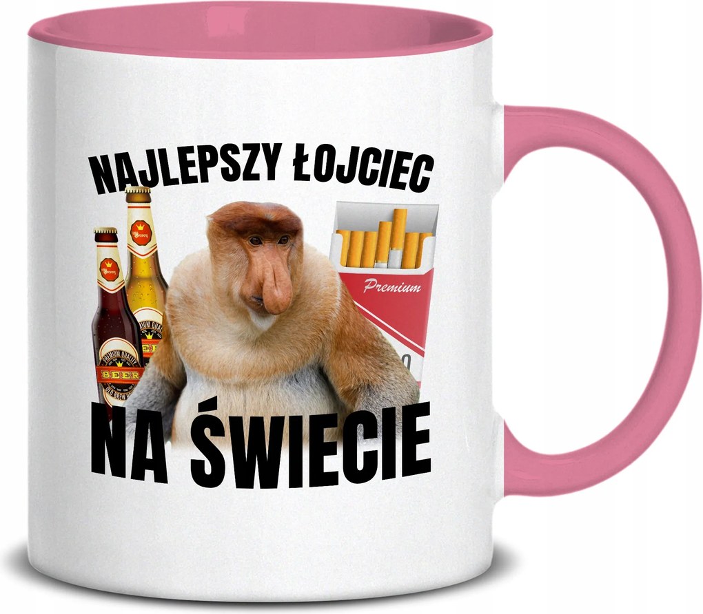 Fehér Bögre 330ml Rózsaszín Középső Karácsonyi Ajándék Legjobb Fejes Minták