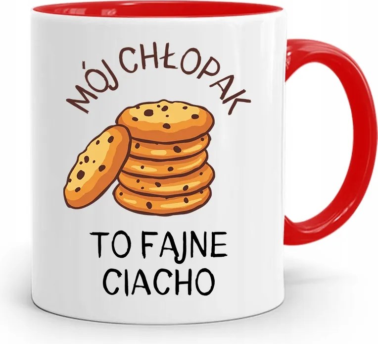 Piros Bögre Ajándék Fiúnak Hűvös Sütemény nyomott mintával