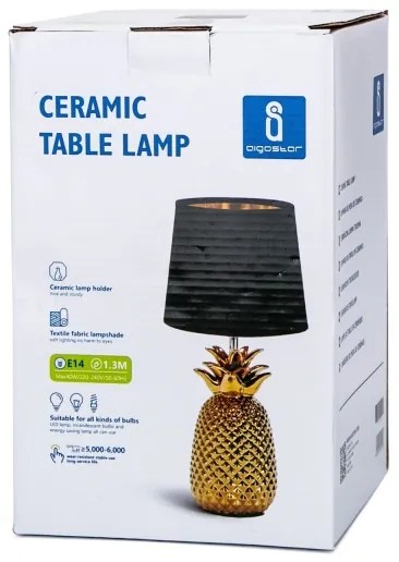 Aigostar - Asztali lámpa 1xE14/40W/230V arany/fekete