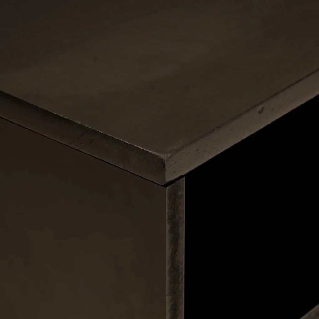 TV szekrény Fekete és Arany 80 x 33 x 46 cm tömör mangófa