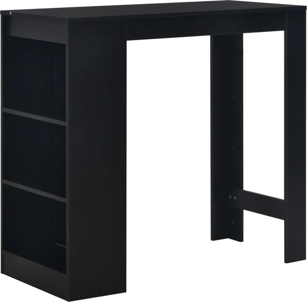 vidaXL fekete bárasztal polccal 110 x 50 x 103 cm