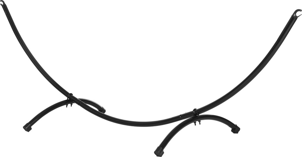 Outsunny Függőágyállvány 3m-es Függőágyhoz Tension Kötéllel, Kertbe és Strandra, Fekete Acél Váz 300 x 90 x 100 cm | Aosom