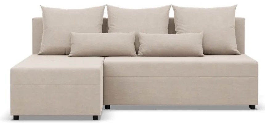 Nobu sarokkanapé, bársony, univerzális oldal, bézs