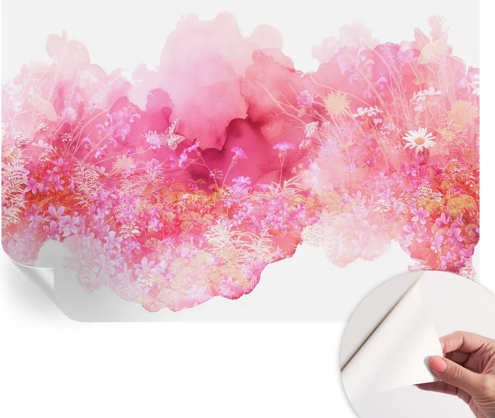 Öntapadós tapéta Divatos 3D fali ragasztóval Virágos minta 104x70 cm